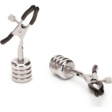 Prowler Red Nipple Clips with Magnetic Weights - Silver