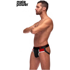 Male Power Panel Jock - L/XL - Black/Red