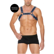 Ouch! By Shots Leather Bulldog Harness with Buckles - L/XL