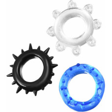 A-Toys , Cockrings set, 3 pcs.Mix color, TPE, O 3 cm