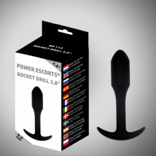 Power Escorts Rocket drill 3,8 inch black  anal plug 3,8  inch / 9,6 cm