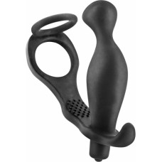 Blue Junker PROSTATE STIMULATOR COCKRING PLUG AP070 BLACK