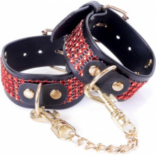 Fetish B - Series Handcuffs with cristals 3 cm Red Line