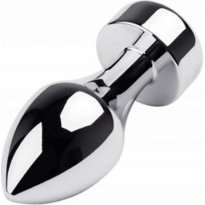 Metal By Toyfa Silver anal plug TOYFA Metal with white round-shaped gem