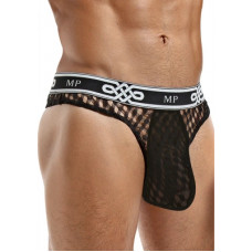 Male Power Lo Rise Thong - L/XL - Black