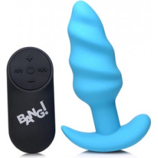 Xr Brands Vibrating Silicone Swirl Butt Plug with Remote Control