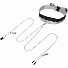 Fifty Shades Of Grey - Spēlējiet Nice Satin Collar & Nipple Clamps