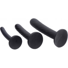 Xr Brands Strap-on Silicone 3 piece set - Black