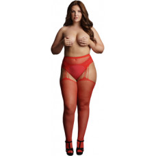 Le Désir By Shots Suspender Rhinestone Pantyhose - Plus Size