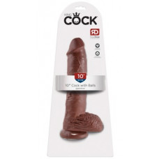 King Cock 10 inch Balls Brown