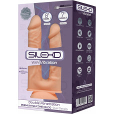 Duo Dildo Vibrating 7+8 Inch / Light skin tone