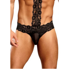 Male Power Choker Thong - S/M - Black