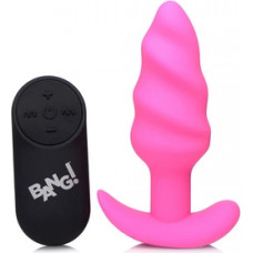 Xr Brands Vibrating Silicone Swirl Butt Plug with Remote Control