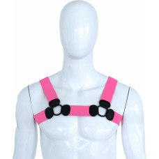 Kiotos Leather Elastic Chest Harness Pink S/M