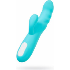 JOS Vibrator-rotator with clitoral stimulation JOS MERRY-SWI, silicone, blue, 20.7 cm