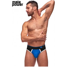 Male Power Panel Thong - L/XL - Black/Blue