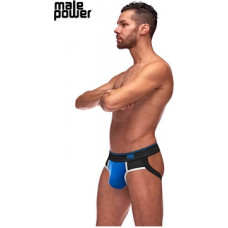 Male Power Panel Jock - L/XL - Black/Blue