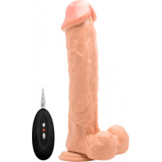 Realrock By Shots Vibrating Realistic Cock with Scrotum - 11 / 28 cm