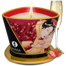 Shunga Massage Candle - Strawberry Sparkling Wine - 5.7 oz / 170 ml