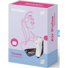 Satisfyer Traveller - Gaisa impulsa stimulators - Baklažānu/rožu zelts