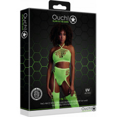 Ouch! By Shots Divdaļīgs ar Crop Top un Zeķes - One Size - Neon Green