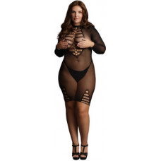 Le Désir By Shots Long Sleeve Fishnet Dress - Plus Size