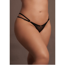 Le Désir By Shots Ella - Elastic Mesh Thong with Sliders and Golden Details - Plus Size