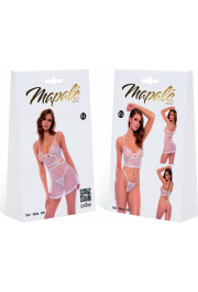 Mapalé Divi vienā Babydoll un divu gabalu komplekts - L/XL - balts