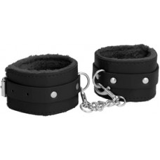 Ouch! By Shots Plush Leather Ankle Cuffs