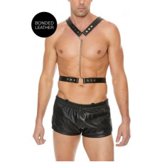 Ouch! By Shots Twisted Bit Leather Harness - One Size