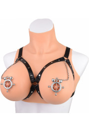 Kiotos Bdsm Circular Nipple Clamps Bells & Leather Harness