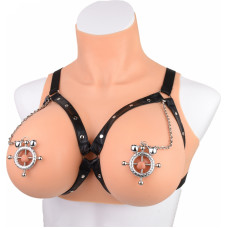 Kiotos Bdsm Circular Nipple Clamps Bells & Leather Harness