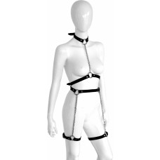 Kiotos Leather Leather Chain Harness with Leg Straps