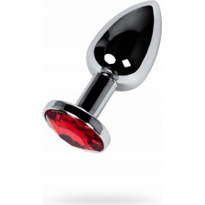 Metal By Toyfa Silver anal plug with  red gem