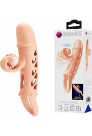 Romance - Penis sleeve,  TPE material,vibration, battery LR41*3, Flesh