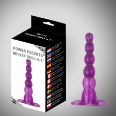 Power Escorts Rocket drill 6,3 inch purple big anal plug 6,3 inch / 16 cm