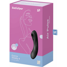 Satisfyer Curvy Trinity 4 — ievietojams gaisa impulsa vibrators — melns