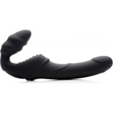 Xr Brands Slim Rider - Ribbed Vibrating Strapless Strap-On