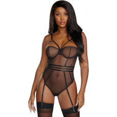 Dreamgirl Very Sheer Stretch Mesh Underwire Teddy - L