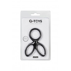 Toyfa A-TOYS Triple penis ring KRAKEN, silicone, black, 10 cm