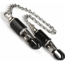 Mr. Steel Barrel Tit Clamps With Chain / Silver