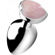 Xr Brands Rose Quartz Heart - Butt Plug - Large