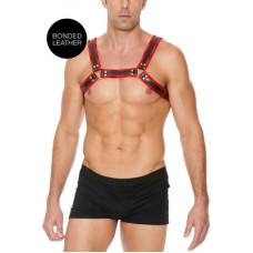 Ouch! By Shots Leather Bulldog Harness with Buckles - L/XL