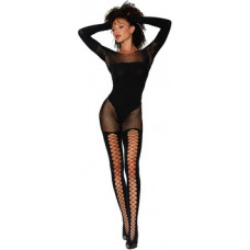 Dreamgirl Bodystocking Diamond - viens izmērs - melns