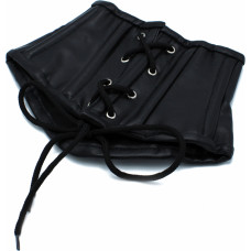 Kiotos Leather Black Leather Lace-Up Corset Collar