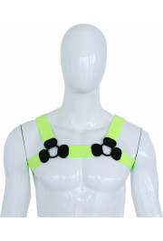 Kiotos Leather Elastic Chest Harness Green S/M