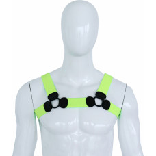 Kiotos Leather Elastic Chest Harness Green S/M