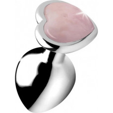 Xr Brands Rose Quartz Heart - Butt Plug - Medium