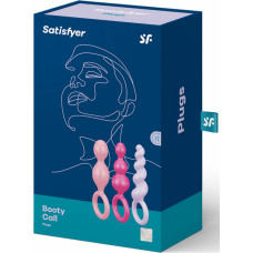 Satisfyer Booty Call - Butt Plug Set 3 gab. - Rozā/violeta/sarkana