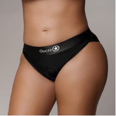 Ouch! By Shots Vibrating Strap-on Hipster - XL/XXL - Black